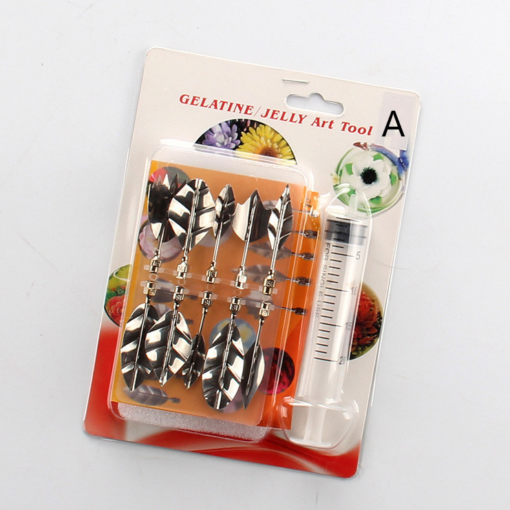 3D zselés torta és fondant virágok díszítő eszközök készlet, 10 rozsdamentes acélcsúcs, zselés puding töltéshez és virágdíszítéshez, karton blister csomagolás