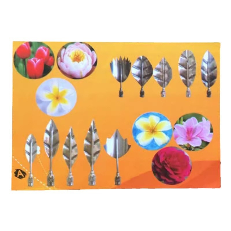 3D zselés torta és fondant virágok díszítő eszközök készlet, 10 rozsdamentes acélcsúcs, zselés puding töltéshez és virágdíszítéshez, karton blister csomagolás