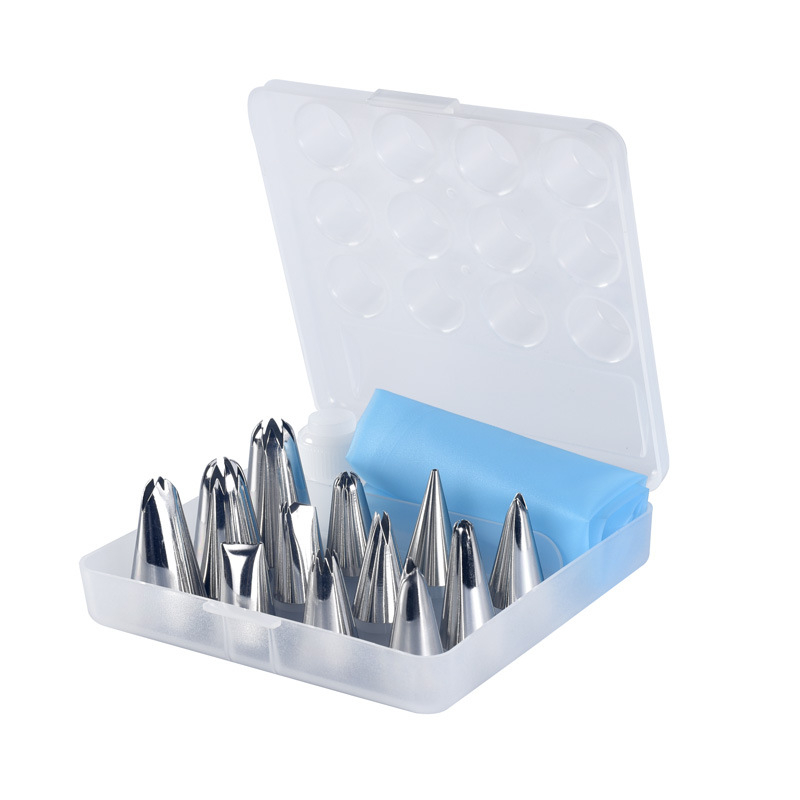 Sütemények díszítésére szolgáló tortadíszítő készlet – 304 rozsdamentes acél nyomófejek, varrat nélküli nyomófejek, szilikon süteményzsák, dobozos csomagolás