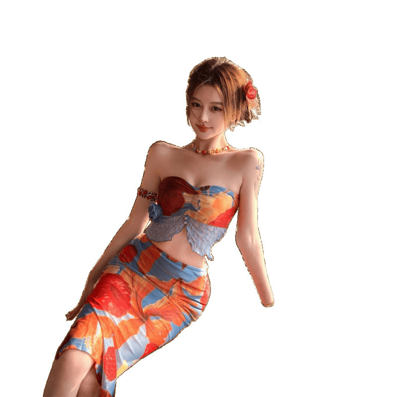 Női mintás top, akril szálak, városi stílus, 2022 nyár, felnőtt nőknek