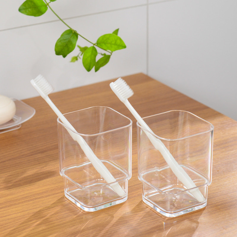 Plastični držač čaše za četkicu za zube u kupaonici - prozirna čaša za ispiranje usta; Marka PAPAH/Creeper; Materijal: Plastika; Tisak loga: Ne; Prilagodba: Ne; Uvoz: Ne