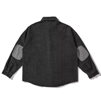 Muško denim košulja-jakna, ležernog kroja, radnički stil, za outdoor, izdržljiv materijal