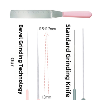 Шпатула за украса на торти от неръждаема стомана с измервателна скала и правоъгълен ъгъл