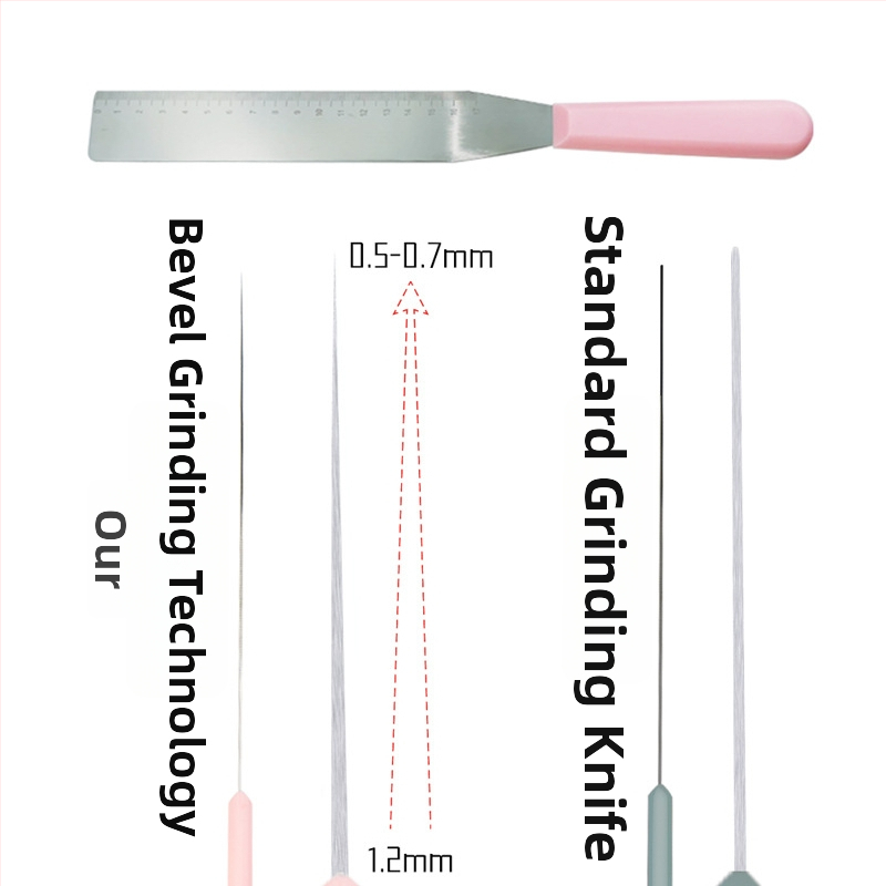 Шпатула за украса на торти от неръждаема стомана с измервателна скала и правоъгълен ъгъл