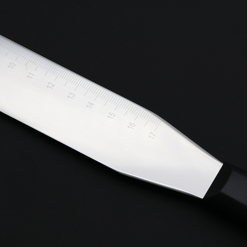 Шпатула за украса на торти от неръждаема стомана с измервателна скала и правоъгълен ъгъл