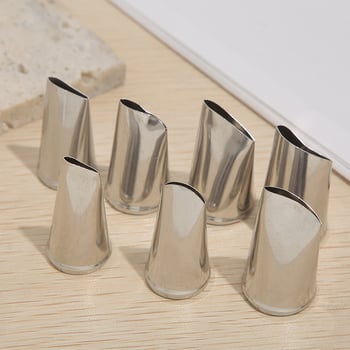 JR 7 darabos tortadíszítő cső készlet, 304 rozsdamentes acélból, tortasütéshez