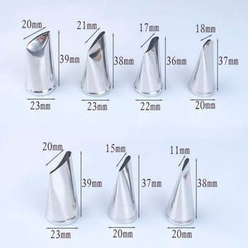 JR 7 darabos tortadíszítő cső készlet, 304 rozsdamentes acélból, tortasütéshez