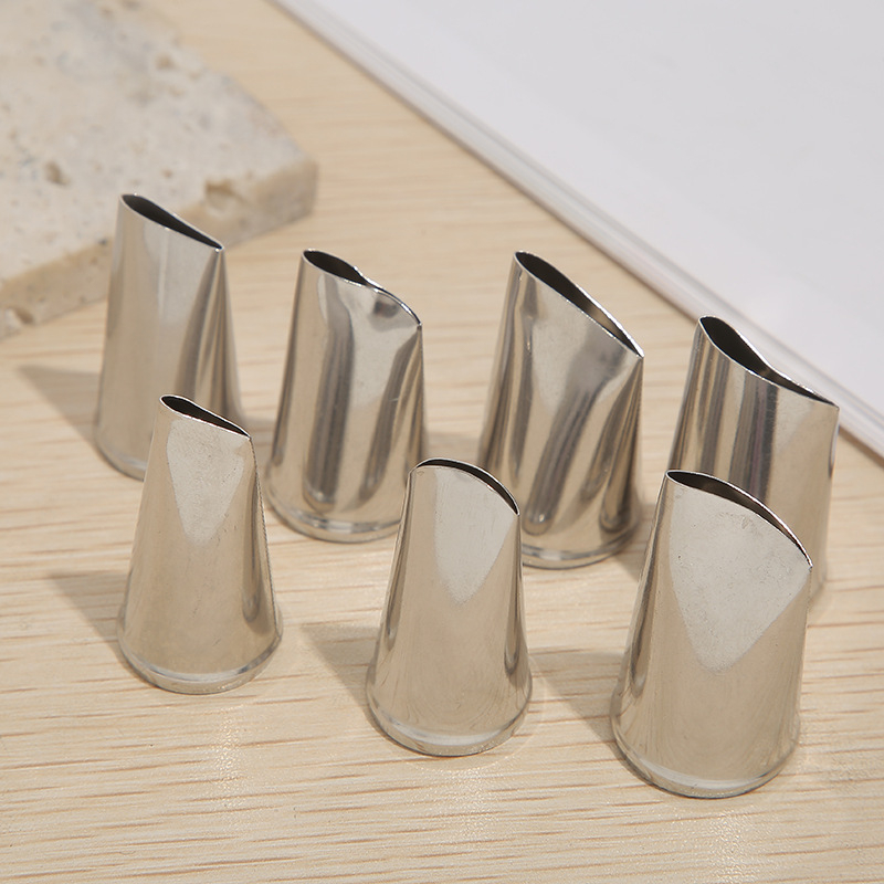 JR 7 darabos tortadíszítő cső készlet, 304 rozsdamentes acélból, tortasütéshez