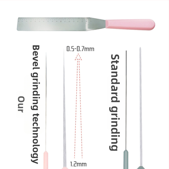 Pravouhlá špachtľa so stupnicou na zdobenie tort, z nehrdzavejúcej ocele
