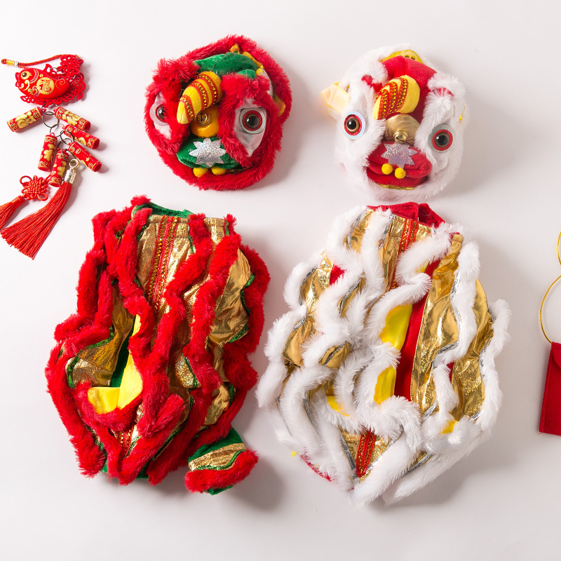 Îmbrăcăminte pentru câini inspirată din dansul leilor - poliester, haine pentru patrupezi, stil casual, toamnă, Big-eyed dog