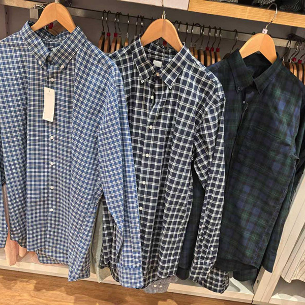 Košulja od pamuka s kariranim uzorkom, japanski retro stil, ležerni kroj, dugi rukavi
