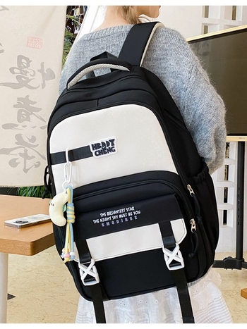 Školska torba od najlona, prozračni dizajn, gradski minimalistički stil, zakrivljeni naramenici, podstava od poliestera