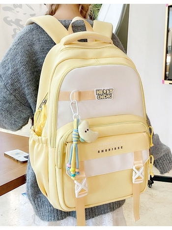 Školska torba od najlona, prozračni dizajn, gradski minimalistički stil, zakrivljeni naramenici, podstava od poliestera