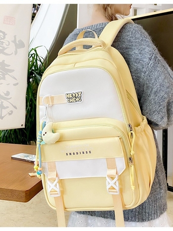 Školska torba od najlona, prozračni dizajn, gradski minimalistički stil, zakrivljeni naramenici, podstava od poliestera