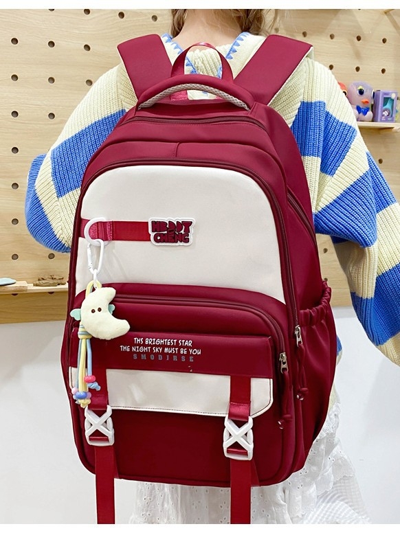 Školska torba od najlona, prozračni dizajn, gradski minimalistički stil, zakrivljeni naramenici, podstava od poliestera