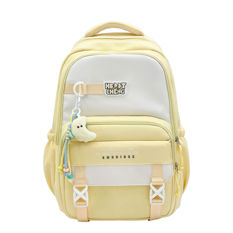 Školska torba od najlona, prozračni dizajn, gradski minimalistički stil, zakrivljeni naramenici, podstava od poliestera