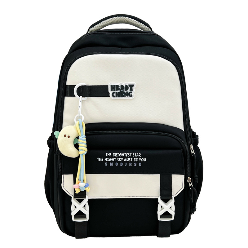 Školska torba od najlona, prozračni dizajn, gradski minimalistički stil, zakrivljeni naramenici, podstava od poliestera