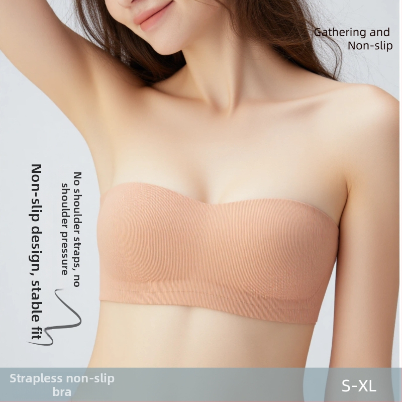 Sutien fără cusături, push-up, cu bretele detașabile, anti-alunecare, cupe 3/4