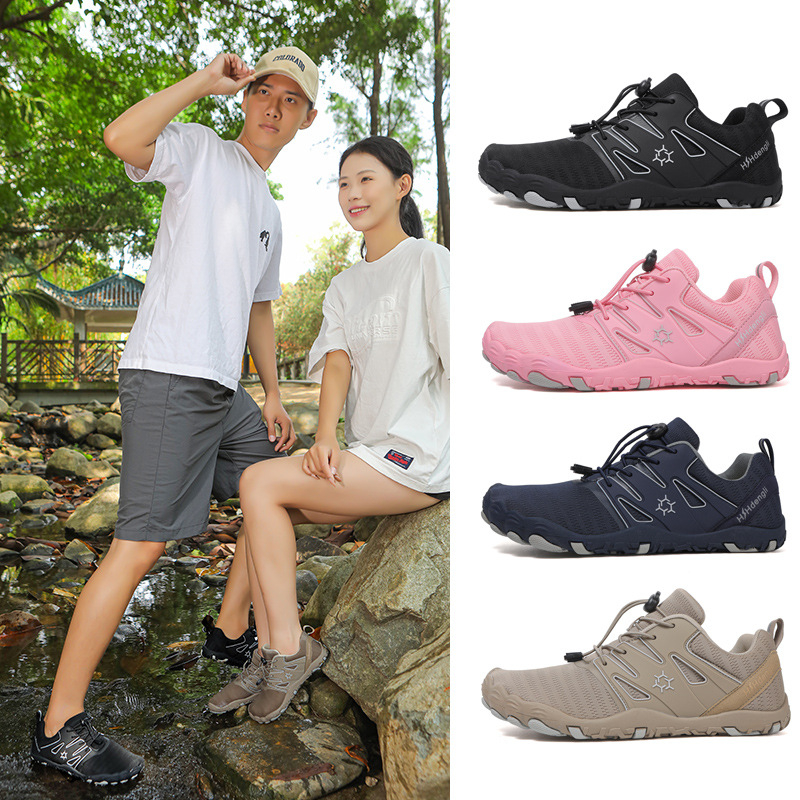 Παπούτσια περιπάτου κατά μήκος ποταμού με πέντε δάχτυλα, άνω μέρος από δίχτυ, αντιολισθητική εξωτερική σόλα από καουτσούκ, καουτσούκ μεσαία σόλα, χαμηλό σχέδιο