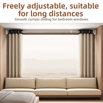 Bară telescopică pentru perdele, fără găuri – oțel, stil minimalist modern, pentru baie/dus, fereastră, ușă și garderobă