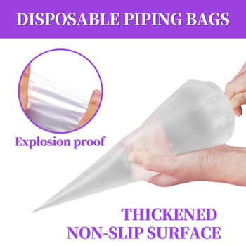 PE Díszítő tasak, élelmiszer-minőségű, egyszer használatos krémtöltő tasak süteményekhez, vastag nyílású