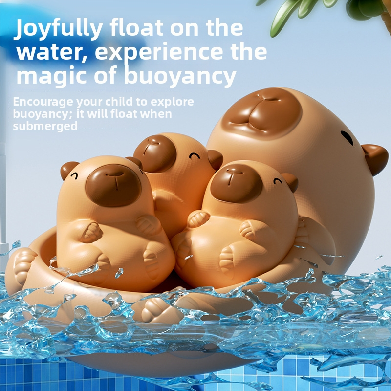 Jucărie de baie pentru copii Capybara – moi pentru mușcare, plutitoare, din vinil, set, cod TM5061, ambalaj cutie color, pentru 0-3 ani