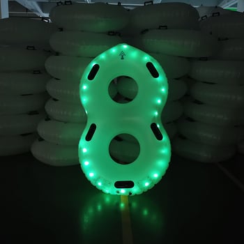 8-as alakú PVC felfújható vízisígyűrű világítással, matt átlátszatlan felülettel, két személyes – Kód Yt-0271