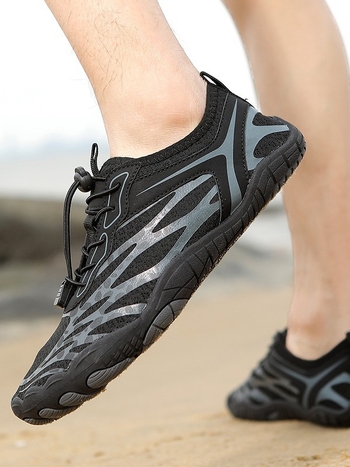 Υδάτινα Παπούτσια για Βαδίσματα σε Νερό με Ελαστική Ζώνη, Lycra Άνω Μέρος, Χαμηλό Ύψος και Αντιολισθητική Σόλα Καουτσούκ