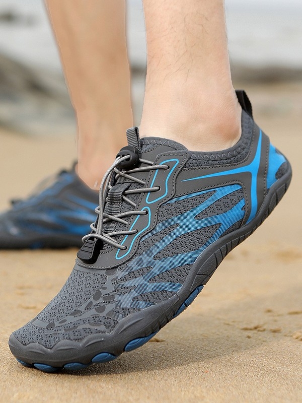 Υδάτινα Παπούτσια για Βαδίσματα σε Νερό με Ελαστική Ζώνη, Lycra Άνω Μέρος, Χαμηλό Ύψος και Αντιολισθητική Σόλα Καουτσούκ