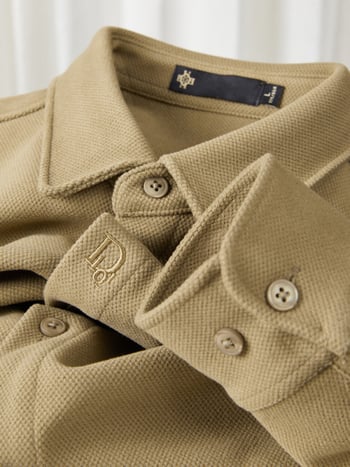 Cămașă brodată cu jacquard, mâneci lungi, 85% bumbac, 12% alte materiale, 3% elastan