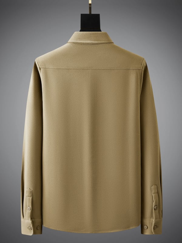 Cămașă brodată cu jacquard, mâneci lungi, 85% bumbac, 12% alte materiale, 3% elastan