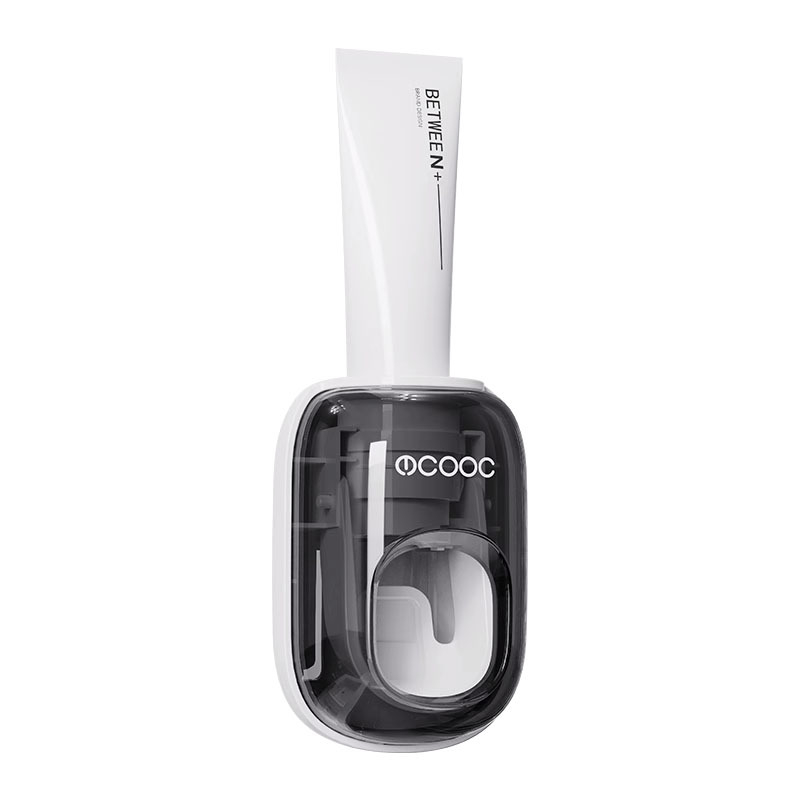 Dispenser automat de pastă de dinți Mcooc, montaj pe perete fără găuri, suport pentru periuțe, potrivit pentru întreaga familie