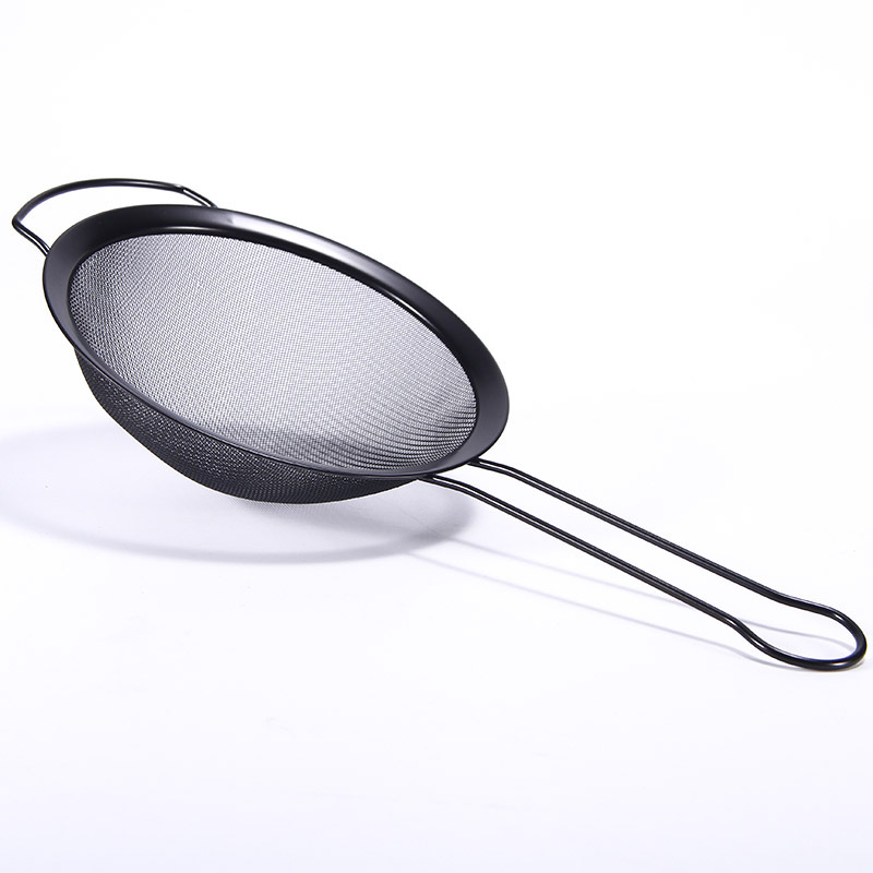 Filtru din oțel inoxidabil cu mâner în formă de floare și plasă diagonală, prindere antiderapantă