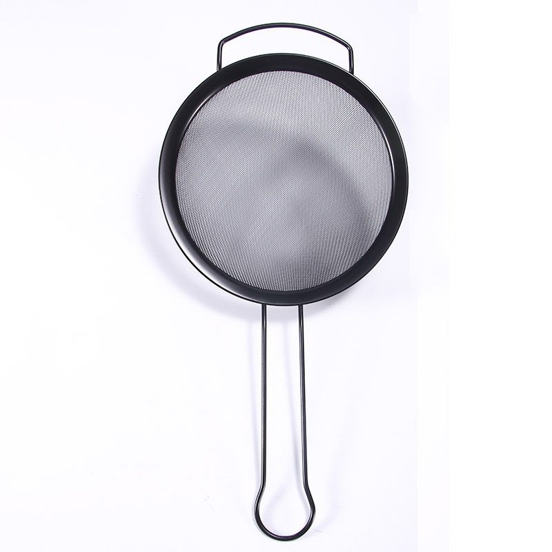 Filtru din oțel inoxidabil cu mâner în formă de floare și plasă diagonală, prindere antiderapantă