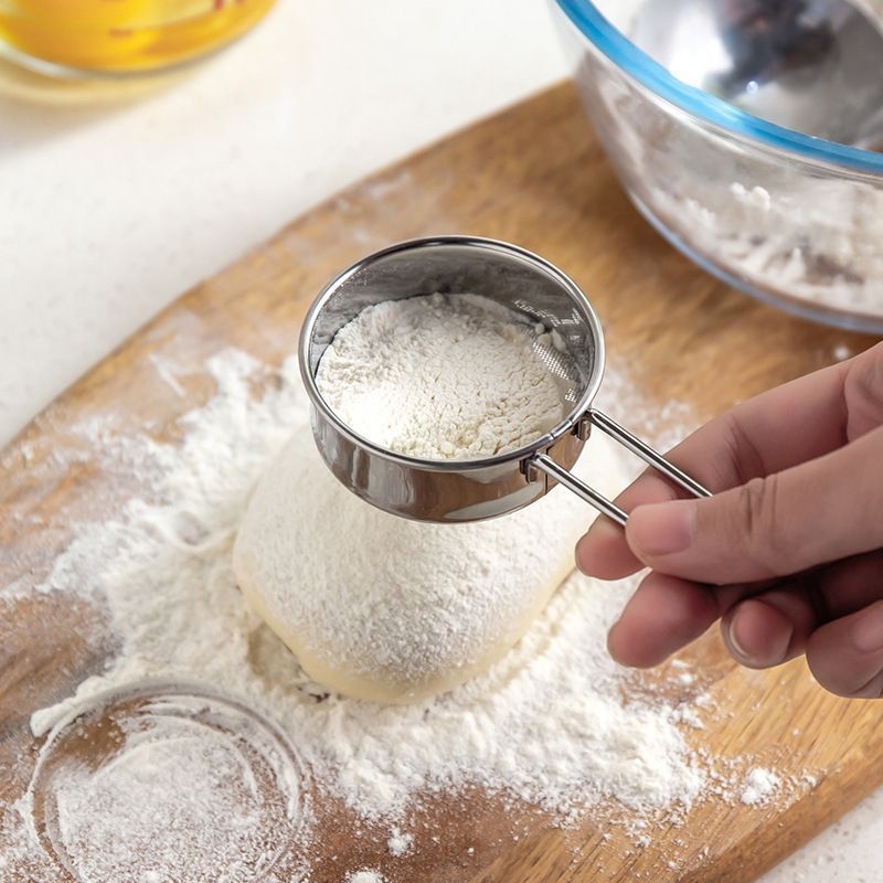 Cernător de făină în stil japonez - manual, din oțel inoxidabil, sită ultra-fină pentru uz casnic