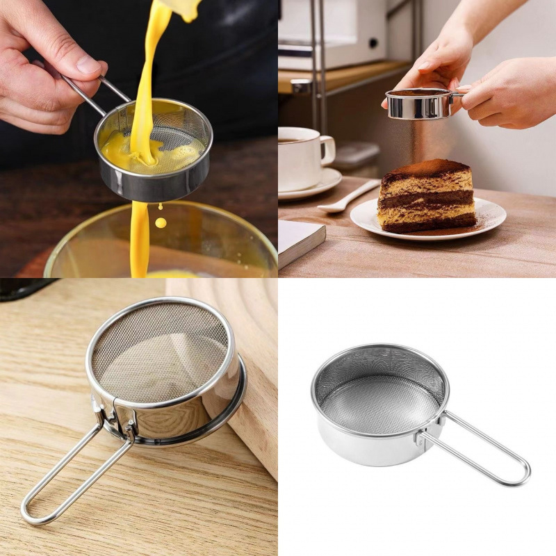 Cernător de făină în stil japonez - manual, din oțel inoxidabil, sită ultra-fină pentru uz casnic