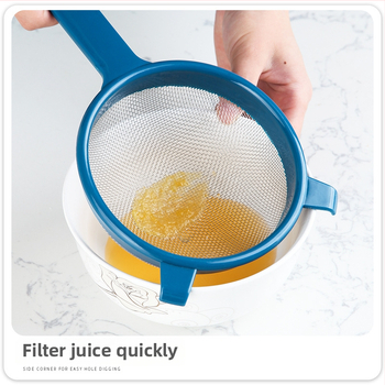 Sită manuală pentru făină cu filtru de ulei, coș pentru spălat legume și cartuș pentru presă cafea/cacao pudră