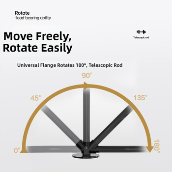 Bară pentru perdea de duș, design unghiular universal, telescopică, fără găuri, din oțel carbon