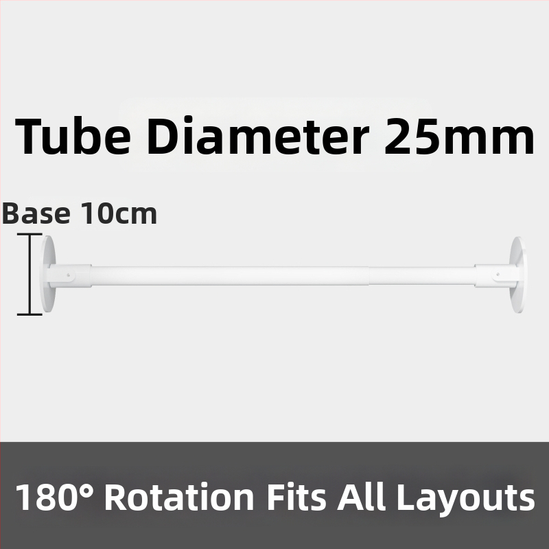 Bară pentru perdea de duș, design unghiular universal, telescopică, fără găuri, din oțel carbon