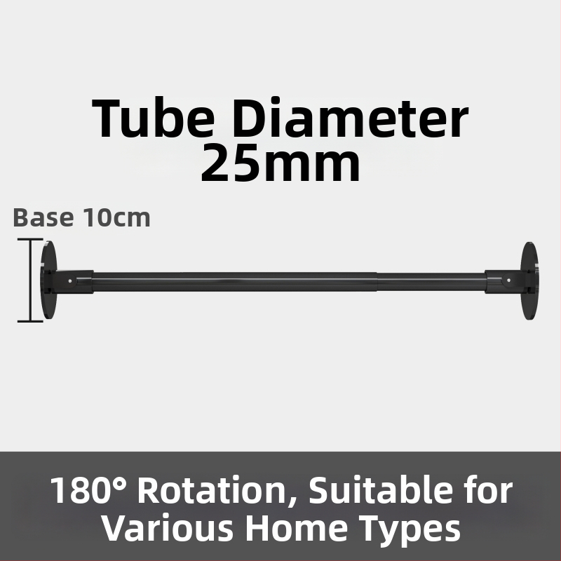 Bară pentru perdea de duș, design unghiular universal, telescopică, fără găuri, din oțel carbon