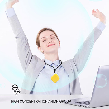 Purificator de aer portabil stil colier, cu ioni negativi, eliminare mirosuri, 50 m3/h, alimentare USB, potrivit pentru spații până la 10 m²