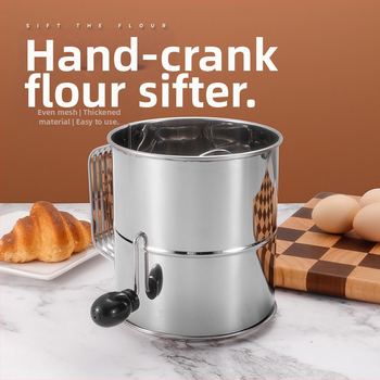 Sită de făină din oțel inoxidabil – cu plasă, pentru cofetărie casnică, design minimalist modern