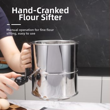 Sită de făină din oțel inoxidabil – cu plasă, pentru cofetărie casnică, design minimalist modern