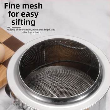 Sită de făină din oțel inoxidabil – cu plasă, pentru cofetărie casnică, design minimalist modern