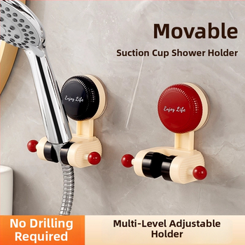 Állítható zuhanyfej tartó tapadókoronggal – otthoni fürdőszoba, műanyag, fúrás nélkül