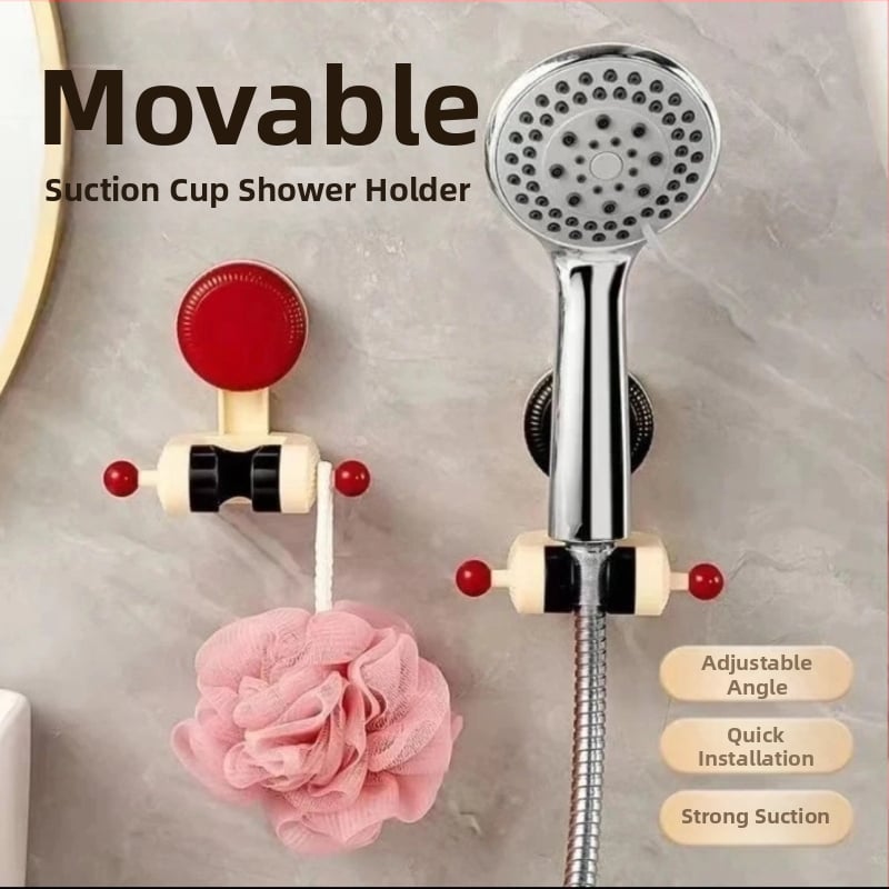 Állítható zuhanyfej tartó tapadókoronggal – otthoni fürdőszoba, műanyag, fúrás nélkül