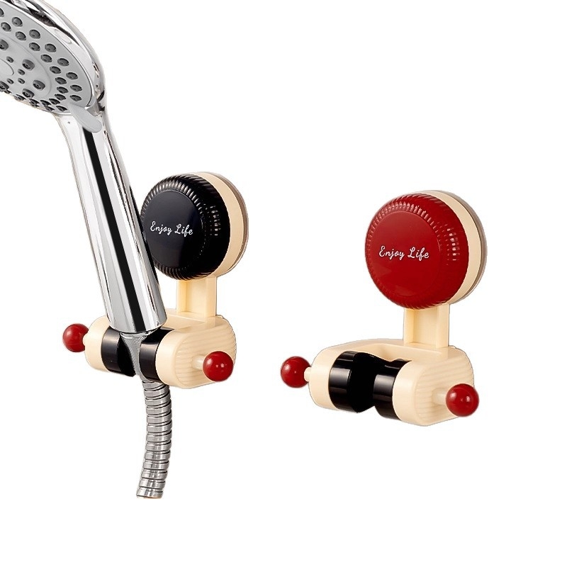 Állítható zuhanyfej tartó tapadókoronggal – otthoni fürdőszoba, műanyag, fúrás nélkül