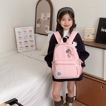 Rucsac pentru copii din pânză de canvas, cu protecție a coloanei vertebrale, ultraușor, rezistent la uzură, cu capacitate mare