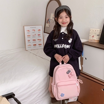 Rucsac pentru copii din pânză de canvas, cu protecție a coloanei vertebrale, ultraușor, rezistent la uzură, cu capacitate mare