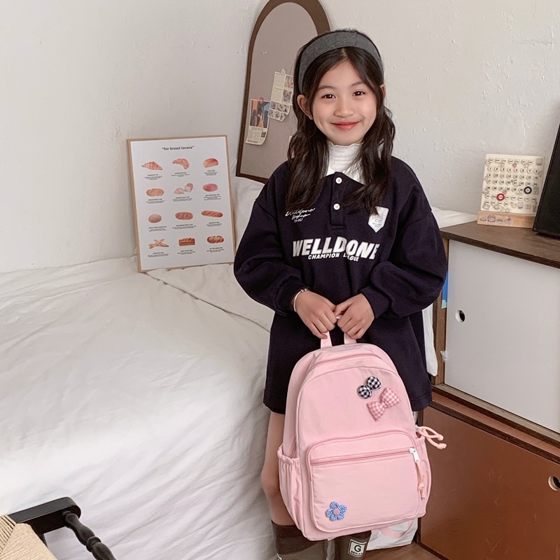 Rucsac pentru copii din pânză de canvas, cu protecție a coloanei vertebrale, ultraușor, rezistent la uzură, cu capacitate mare